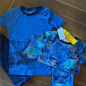 NWT Carter's Blue Dino Snack pajama sets